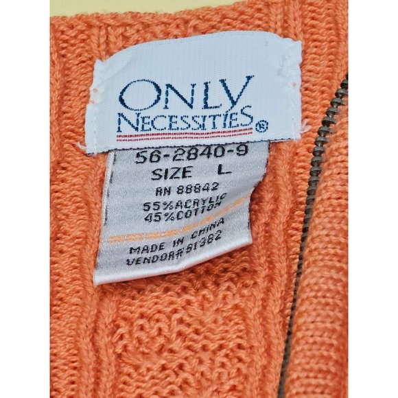 Only Necessities orange 1/4 zip collarless‎ knit sweater - Picture 3 of 6